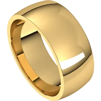 men gold wedding band 8 MM no Finish