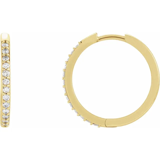 1 CTW Hinged Hoop Earrings 