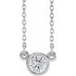 14K White Natural Diamond Solitaire Necklace 1/4 CTW