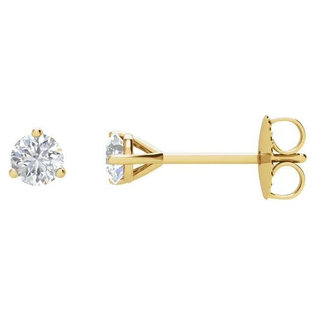 14K Yellow gold Diamond stud earrings