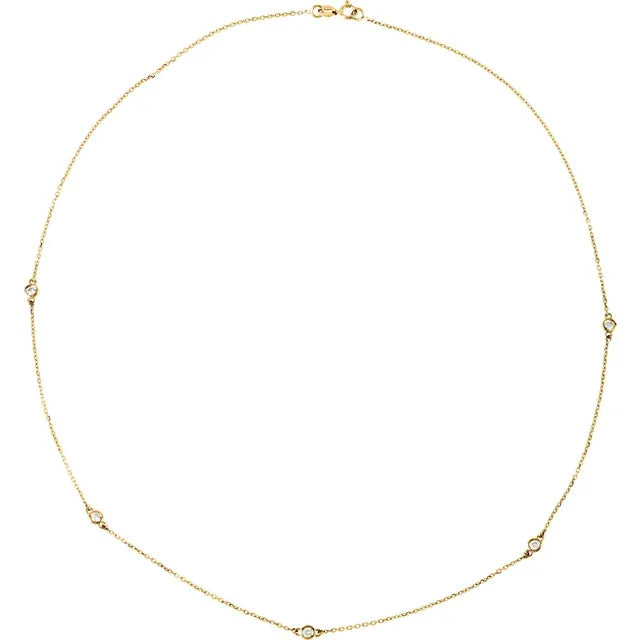 14K yellow Gold & Natural Diamond Necklace Success