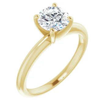 Round Solitaire Diamond Engagement Ring 1 CTW yellow gold