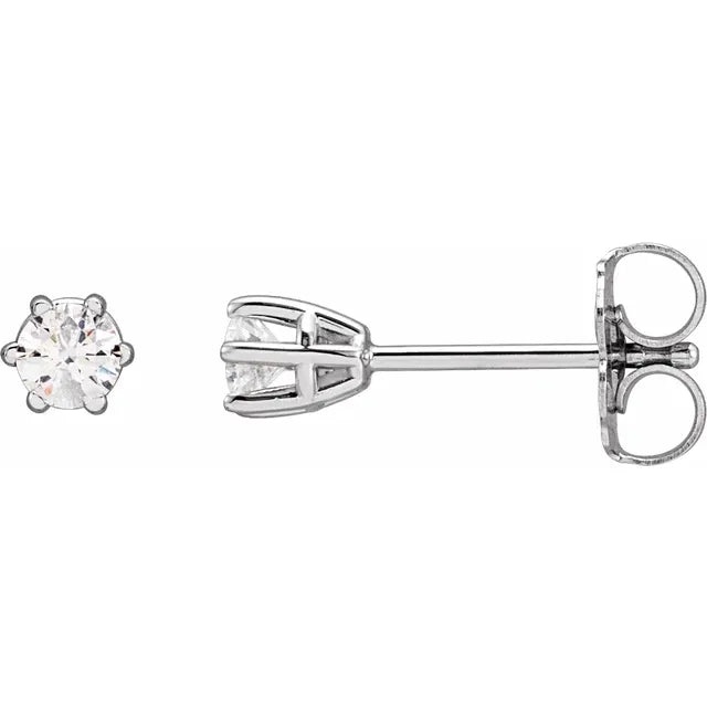 14 K White Gold diamond stud earrings