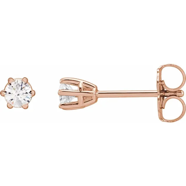 14K Rose gold diamond studs (1/4 CTW)