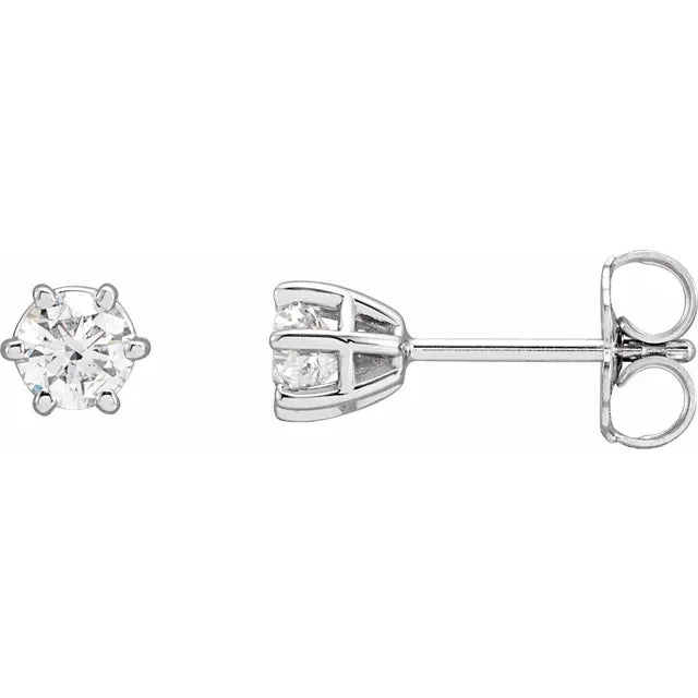 Gold/ Platinum Natural Diamond Stud Earrings