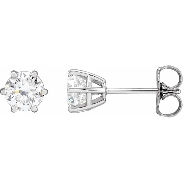 2 CTW diamond stud earrings in 14K White Gold