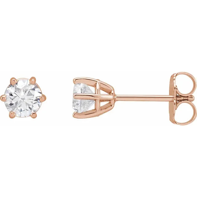 3/4 CTW 14K Rose diamond stud Earrings 