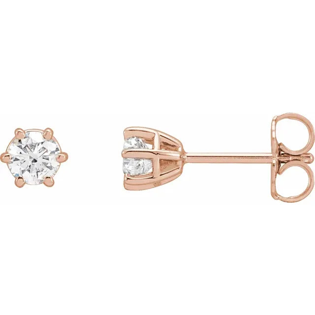 1/2 CTW 14K Rose Gold Diamond stud Earrings 