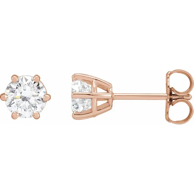 1 CTW 14K Rose Gold Diamond Studs