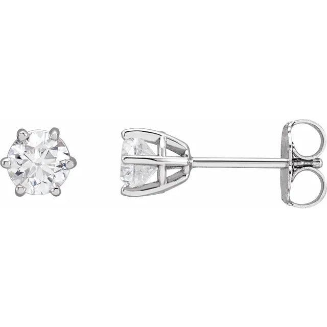 1 1/2 CTW Diamond stud Earrings in Platinum 