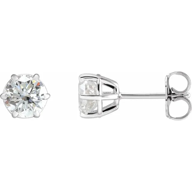 1 1/2 CTW Platinum Stud Earrings 