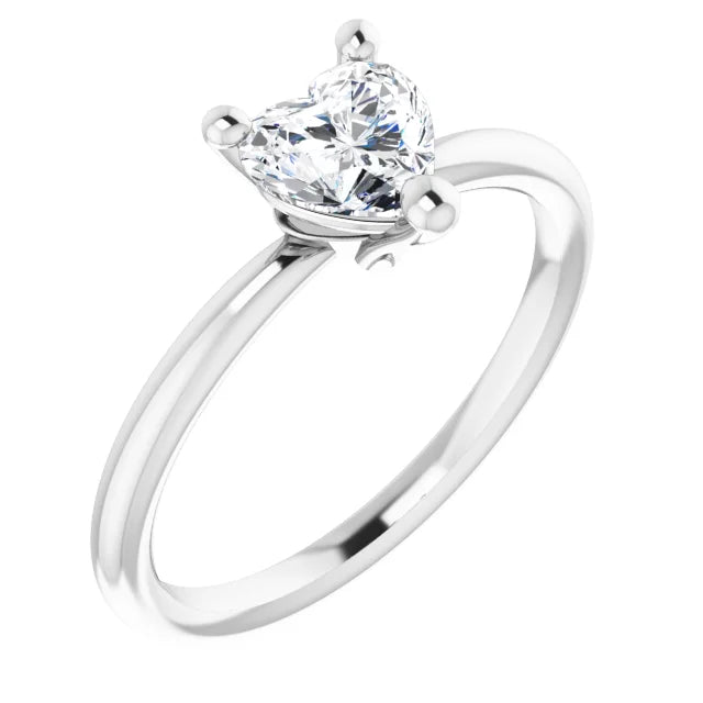 Heart Shape Gemstone Solitaire Ring (white Sapphire ring) 6 MM