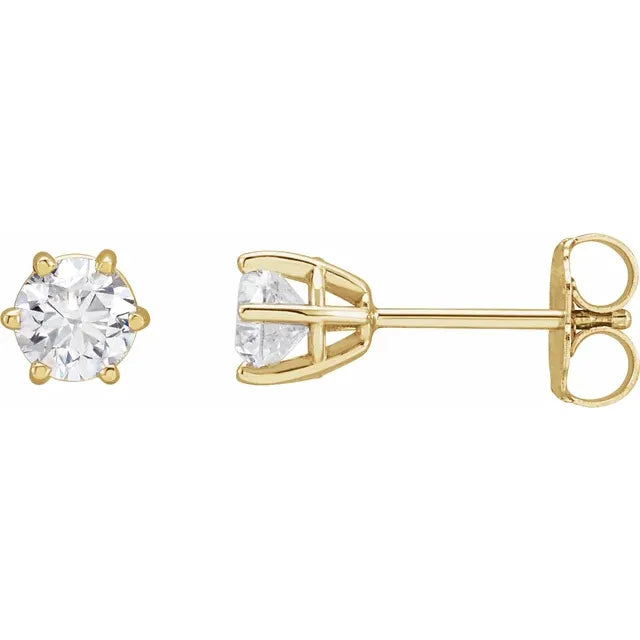 Gold/ Platinum Natural Diamond Stud Earrings