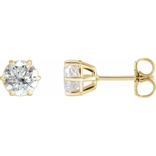 Gold/ Platinum Natural Diamond Stud Earrings