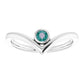 Alexandrite ring for women on 14k white gold