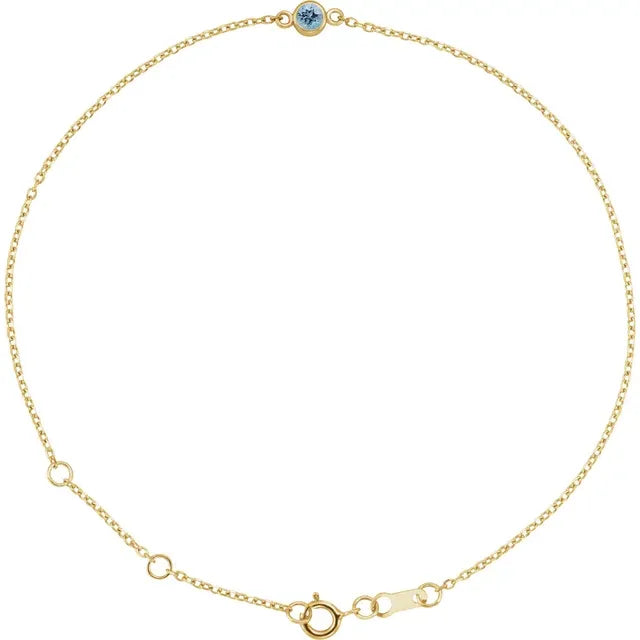 Aquamarine Bracelet 14K Yellow Gold