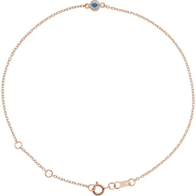 Aquamarine bracelet 14K Rose Gold