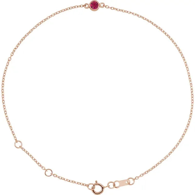 ruby Bracelet 14K Rose Gold