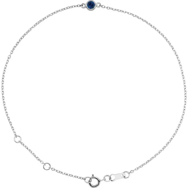 Sapphire Bracelet  14K White Gold