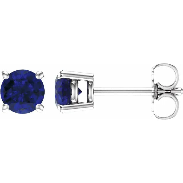 Blue Sapphire Stud earrings 5 MM