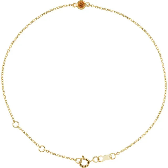 Citrine bracelet for women 14k Yellow Gold