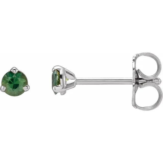 Platinum Stud Earrings for Women natural emerald media 2