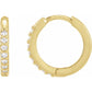 14K Yellow gold Diamond hoop earrings for women 1/6 CTW