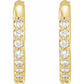 14K Yellow gold Diamond hoop earrings for women Details