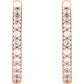 14K Rose gold Diamond hoop earrings for women 1 CTW Details 