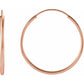 14k Gold Hoop Earrings rose gold 20 MM