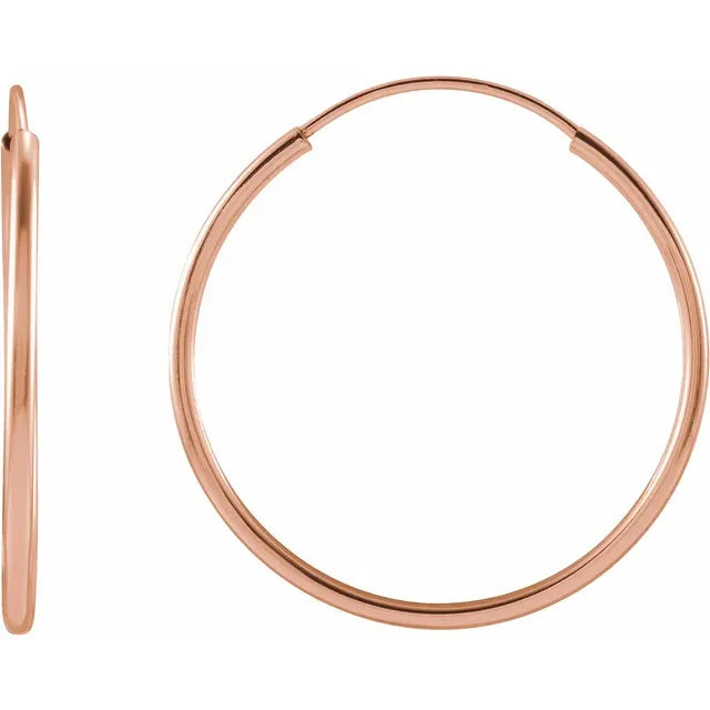 14k Gold Hoop Earrings rose gold 20 MM