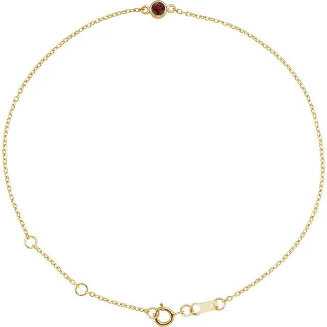 Garnet Bracelet 14K Yellow Gold 