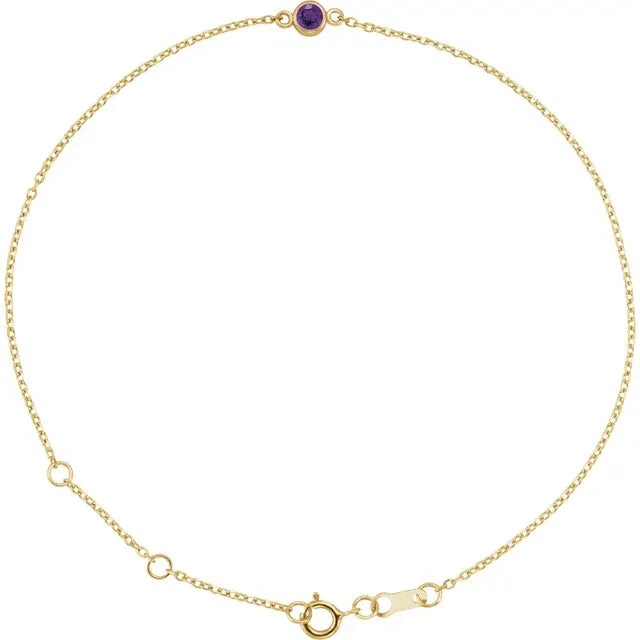 Amethyst bracelet 14K Yellow Gold 