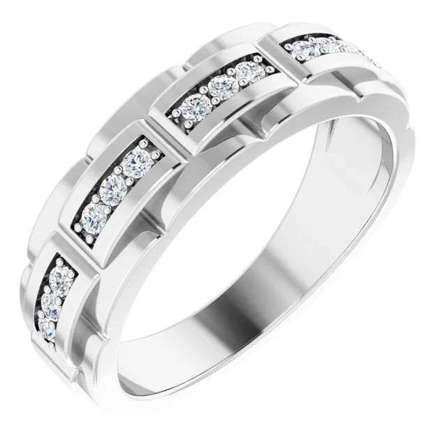 Men Ring 1/4 CTW Diamond on white gold