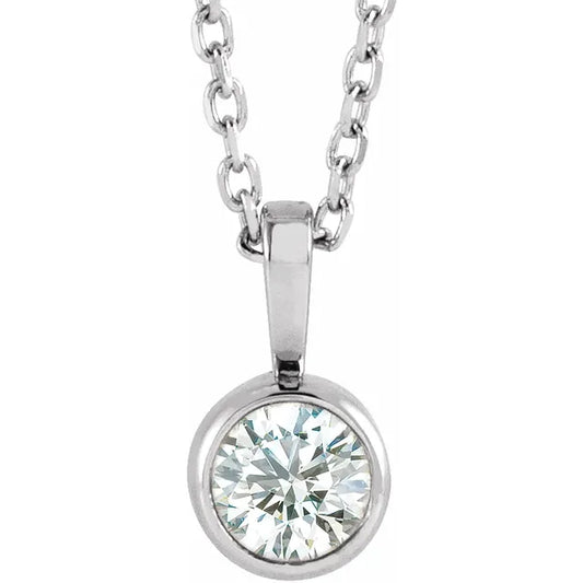 1/4 CTW Solitaire Natural Diamond Necklace details Platinum