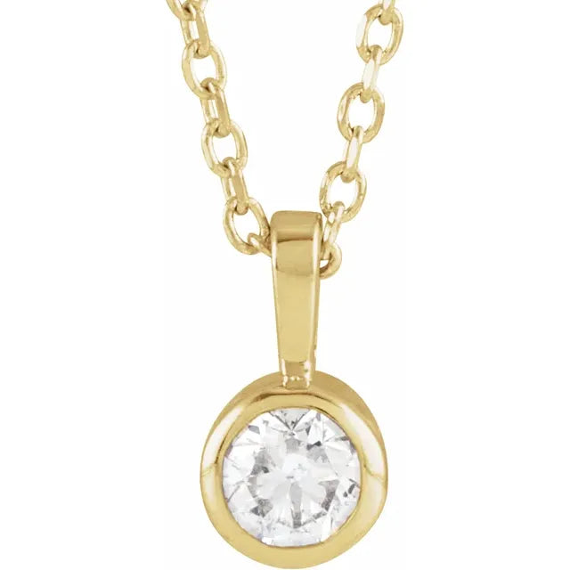 1/4 CTW Solitaire Natural Diamond Necklace details 14K gold