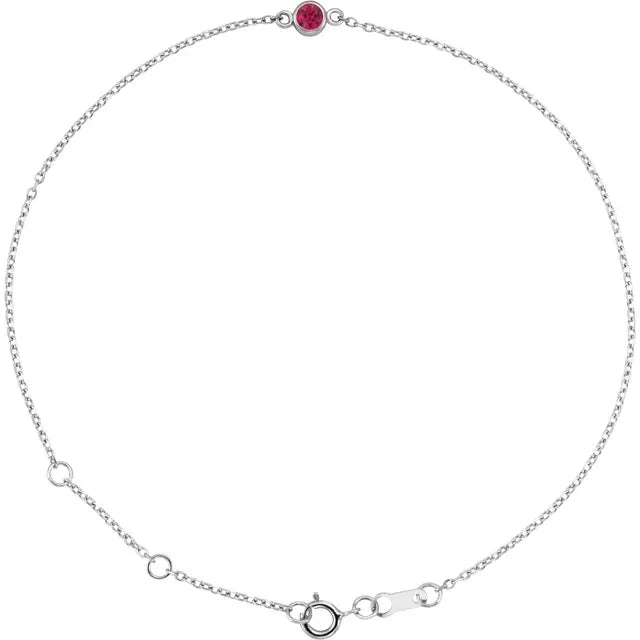 Ruby bracelet for women 14k White Gold