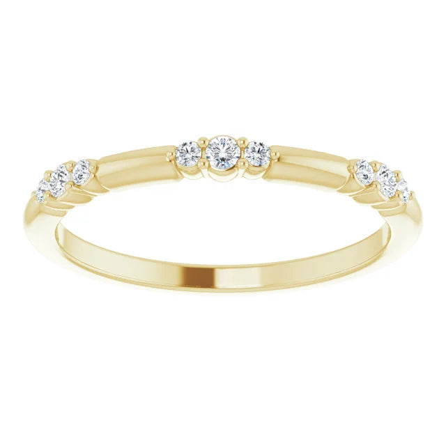 14 K Yellow 1/10 CTW Natural Diamond Stackable Ring 