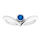 Blue sapphire ring - 14k White Gold