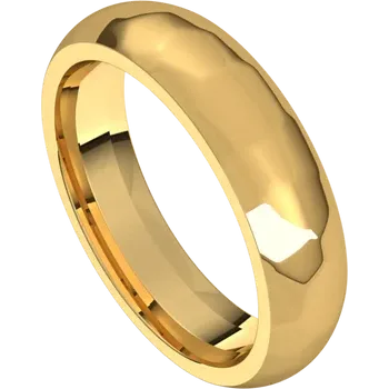 men gold wedding band 5 MM Rock Finish 