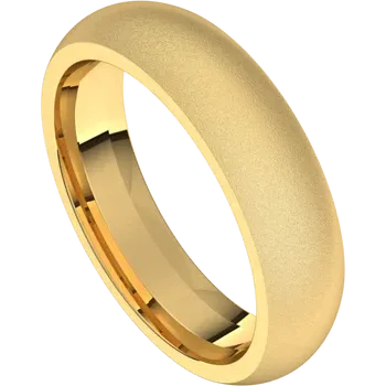 men gold wedding band 5 MM Matte Finish