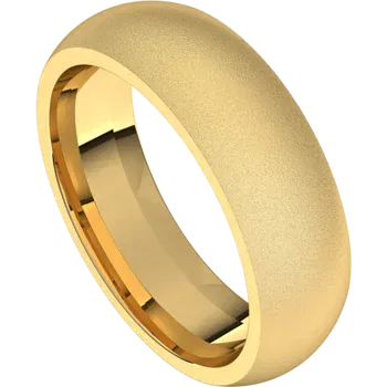 men gold wedding band 6 MM Matte Finish