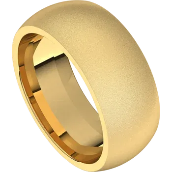 men gold wedding band 8 MM Matte Finish