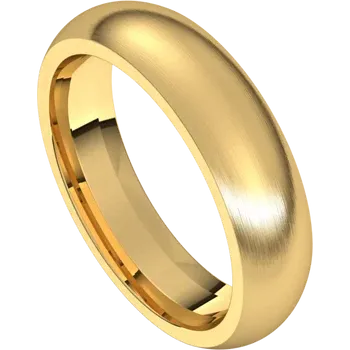 men gold wedding band 5 MM Satin Finish