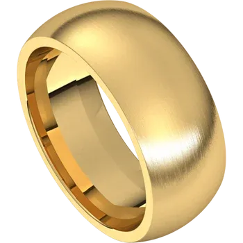 men gold wedding band 8 MM Satin Finish