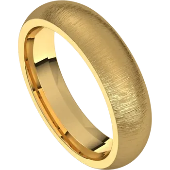 men gold wedding band 5 MM Stone Finish