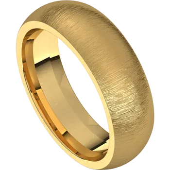 men gold wedding band 6 MM Stone Finish