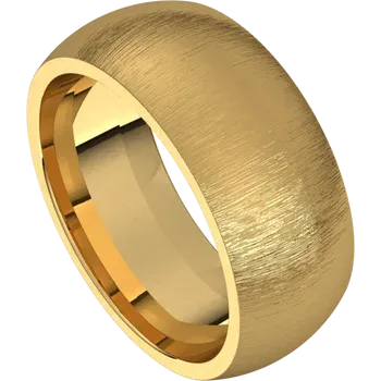 men gold wedding band 8 MM Stone Finish